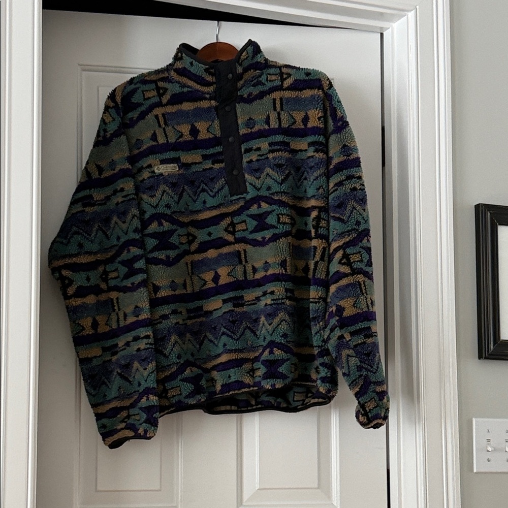 Columbia Multicolor Patterned Fleece Pullover